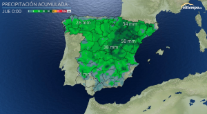 DANA: Acumulados de lluvia previstos este miércoles y jueves