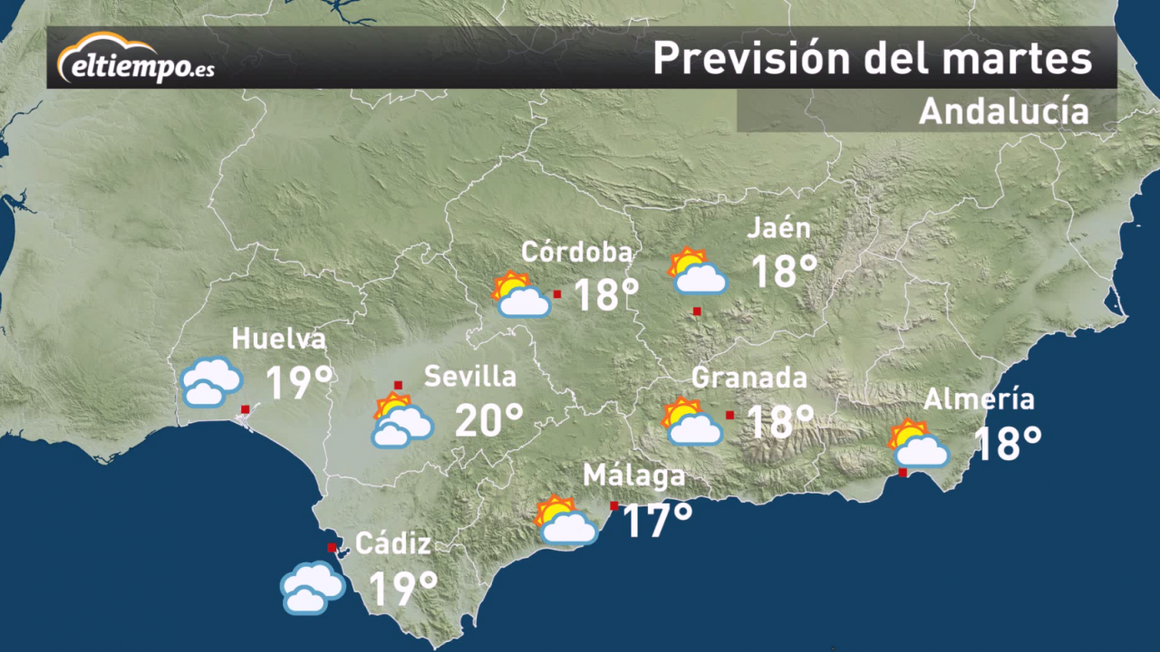 La Previsi N Del Tiempo En Andaluc A   07 Mapa Andalucia 