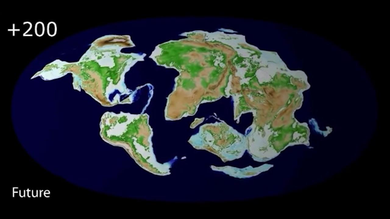 Карта мира через 50 млн лет