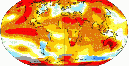 Animación que demuestra el calentamiento de la Tierra